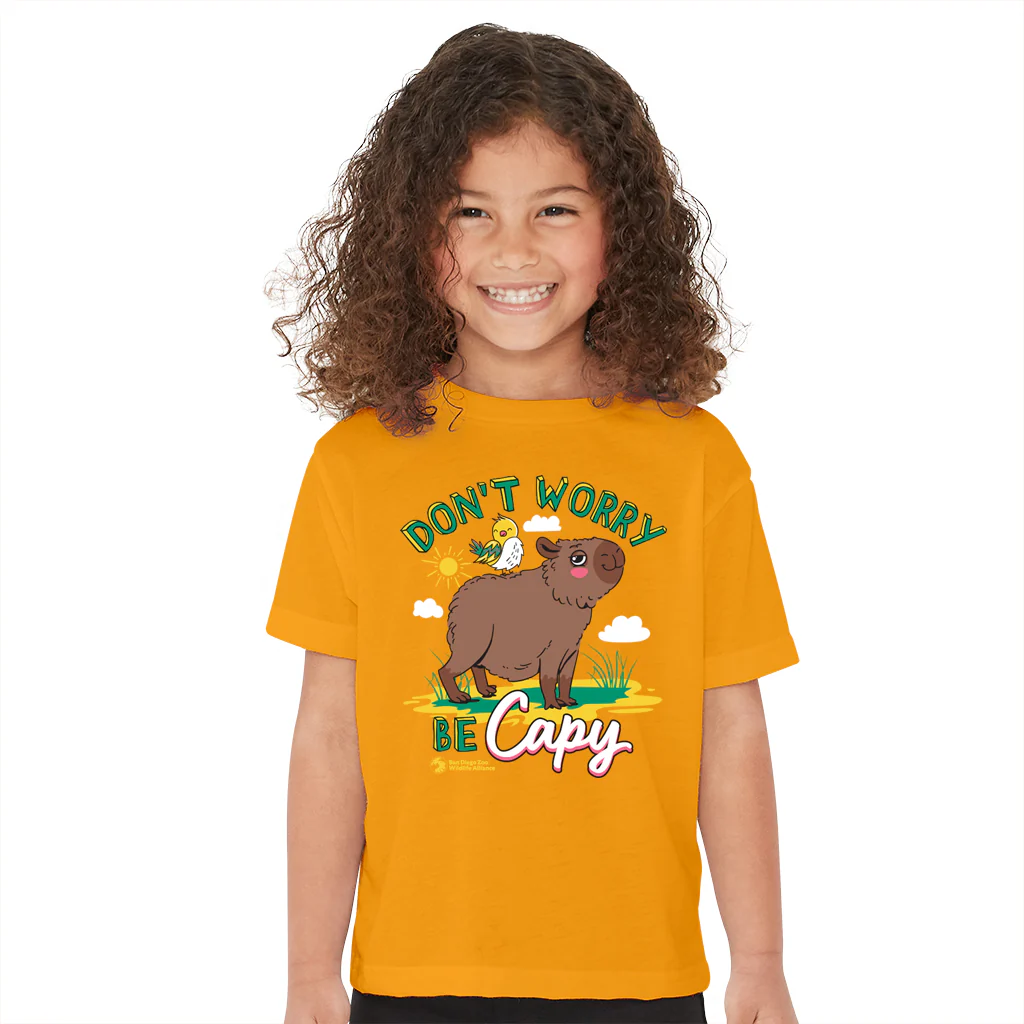 Don't Worry Be Capy Kids Tee - Image 3